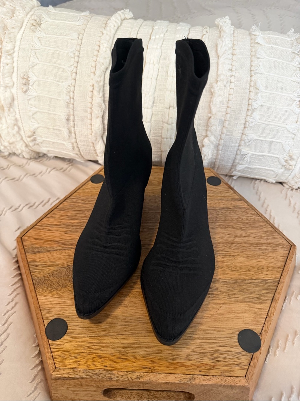 Matisse Black Stretch Sock Booties - Pointed Toe